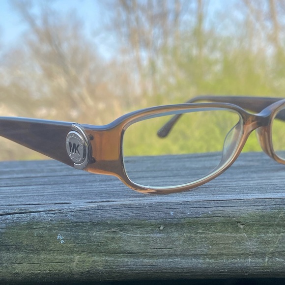 Michael Kors Brown Rectangular Glasses Frames MK Medallion 52[]15 135 - Picture 2 of 16